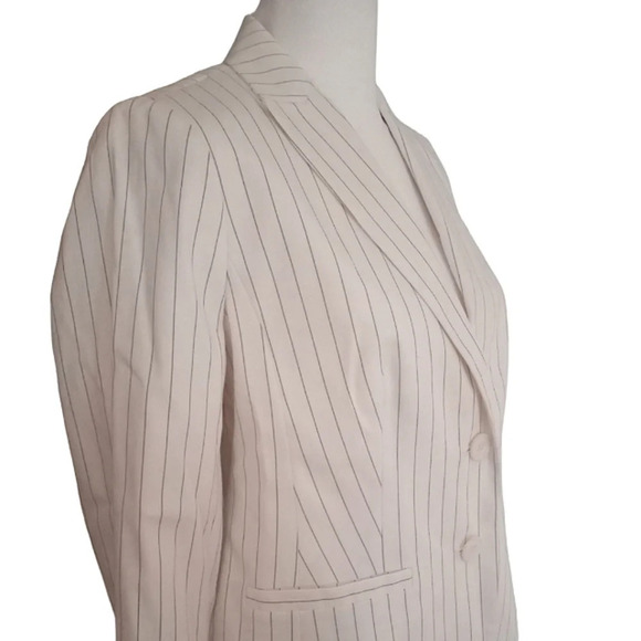 Talbots Pinstripe Minimalist Single Breasted Blazer Size 4 NWT Office Workwear - Picture 3 of 8
